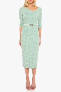 3/4 Slv Jackie O Midi